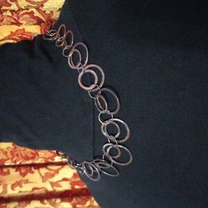 Elegant 925 Sterling Silver Circle Copper Finish Necklace